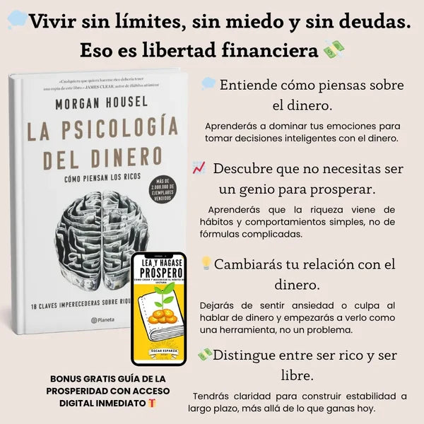 2 - Libro "La psicología del dinero"💸 RECIBE GRATIS 🎁Guia "Lea y hágase prospero" 🎁